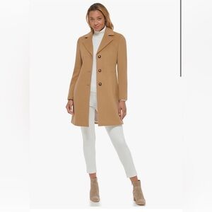 NWT Calvin Klein Coat size 4 Camel Tan Women’s Classic Wool Blend